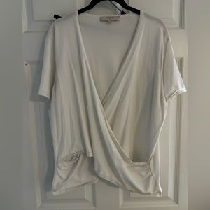 Loft. 20/22. White/ivory wrap sweater.